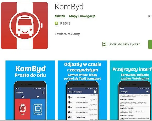 problemy z aplikacją do śledzenia autobus&oacute;w