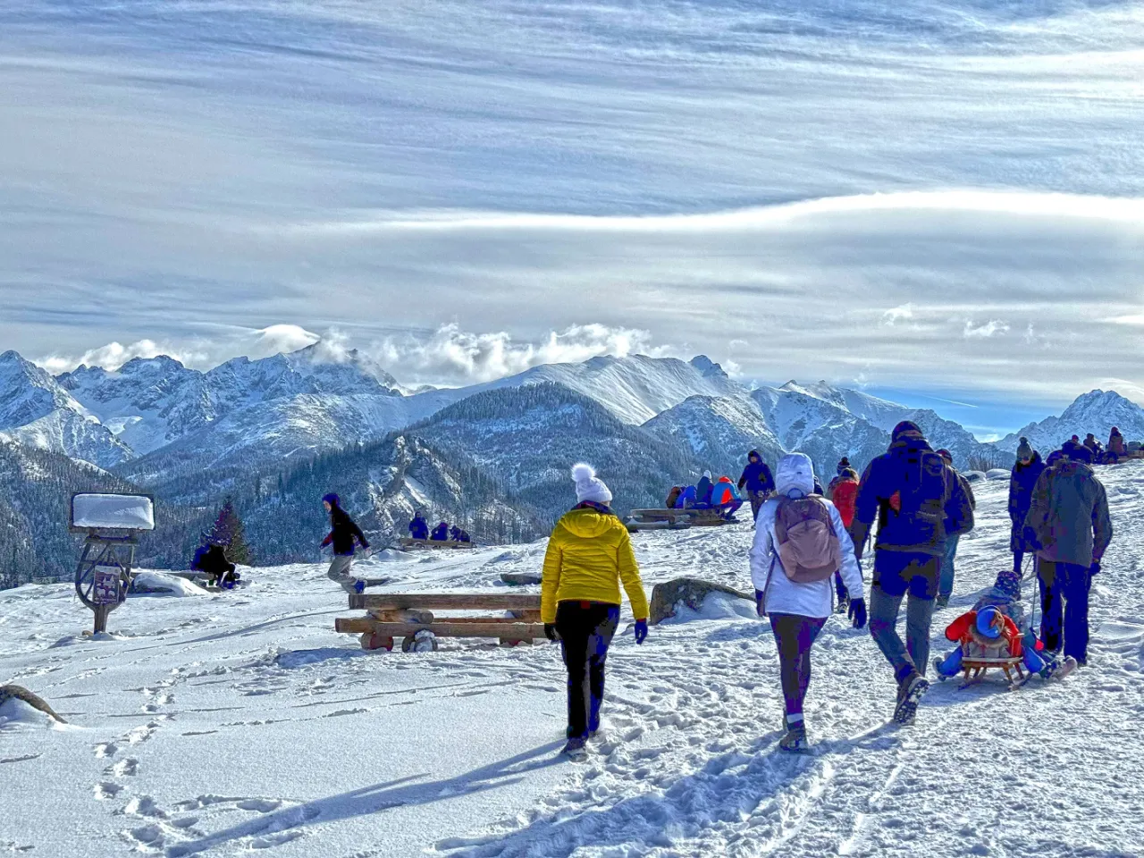 Rusinowa Polana widok zimą