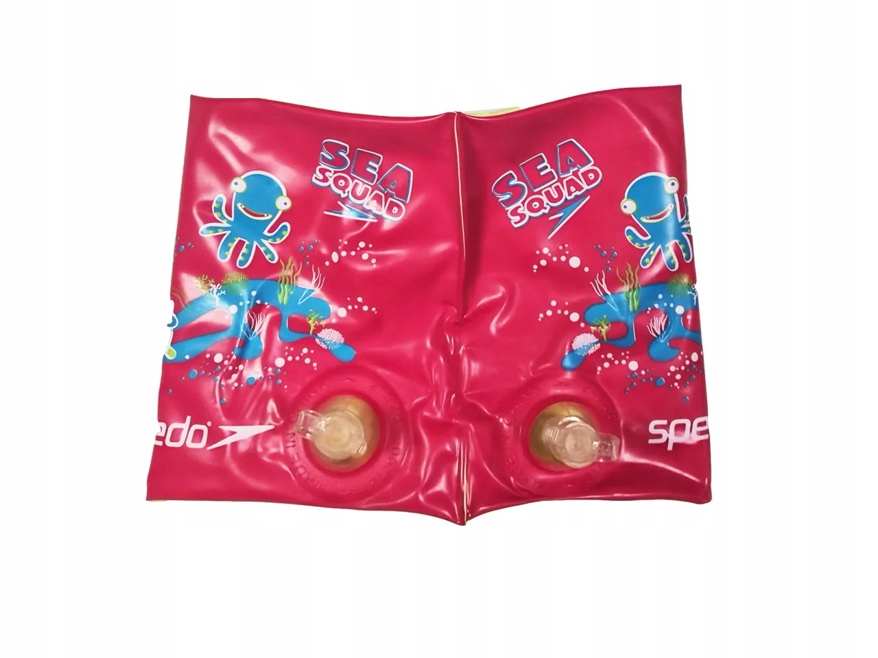 R&oacute;żowe skrzydełka do pływania z motywem ośmiorniczek i napisem 