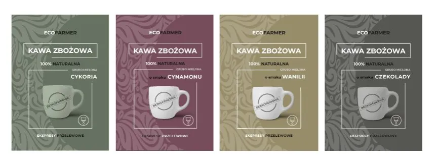 różne rodzaje kawy zbożowej składniki