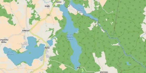 mapa dojazd jezioro Babięty Wielkie