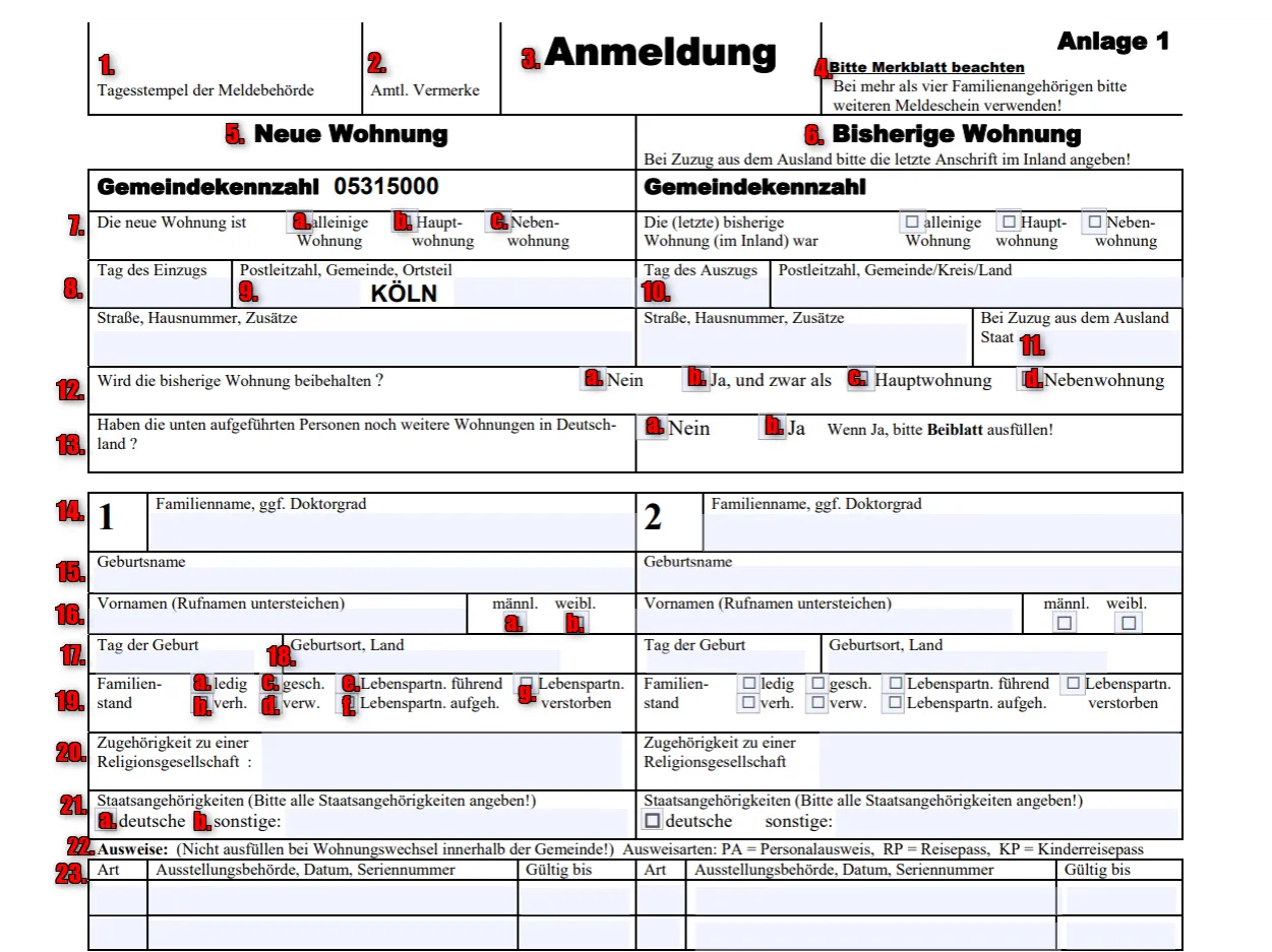 Przykładowy rachunek Nebenkosten Niemcy