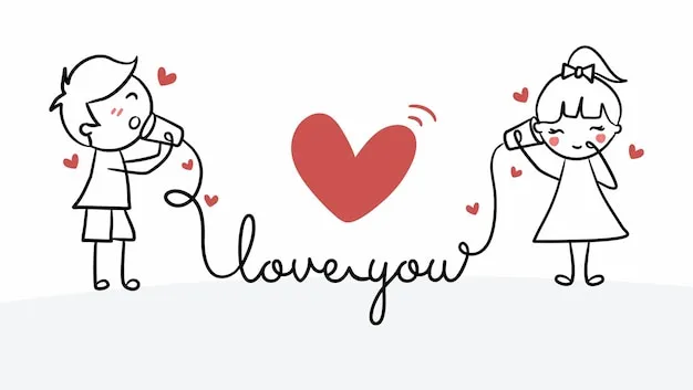 para zakochanych patrząca na siebie z czułością, ilustracja, chemia