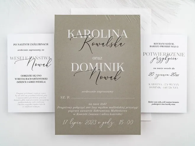 Przykłady zaproszeń ślubnych i urodzinowych w różnych stylach