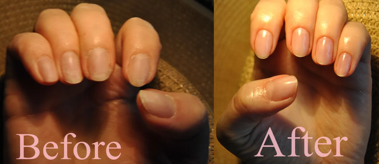 manicure japoński paznokcie przed i po