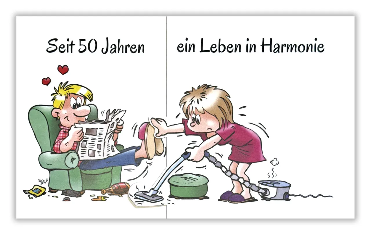 Lustiges Ehepaar Goldene Hochzeit