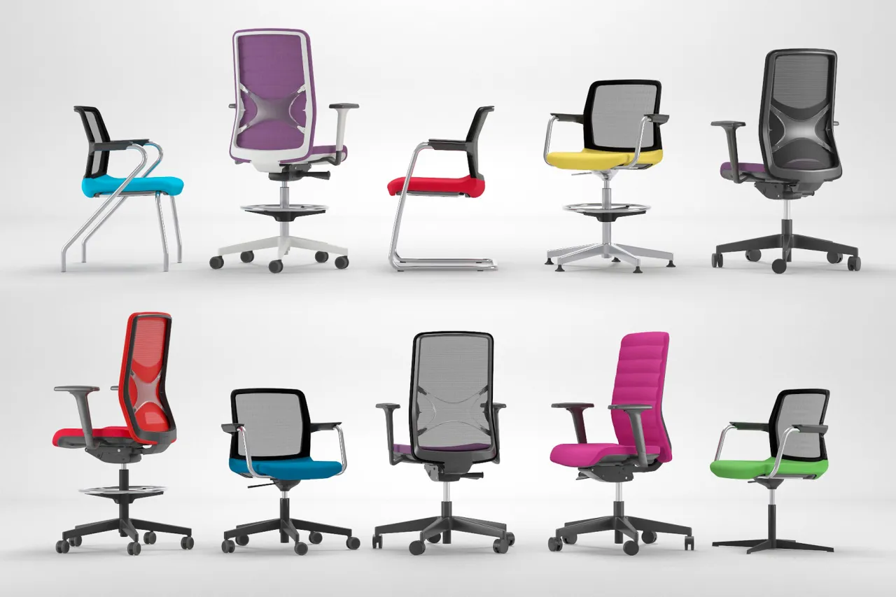 r&oacute;żne typy krzeseł biurowych