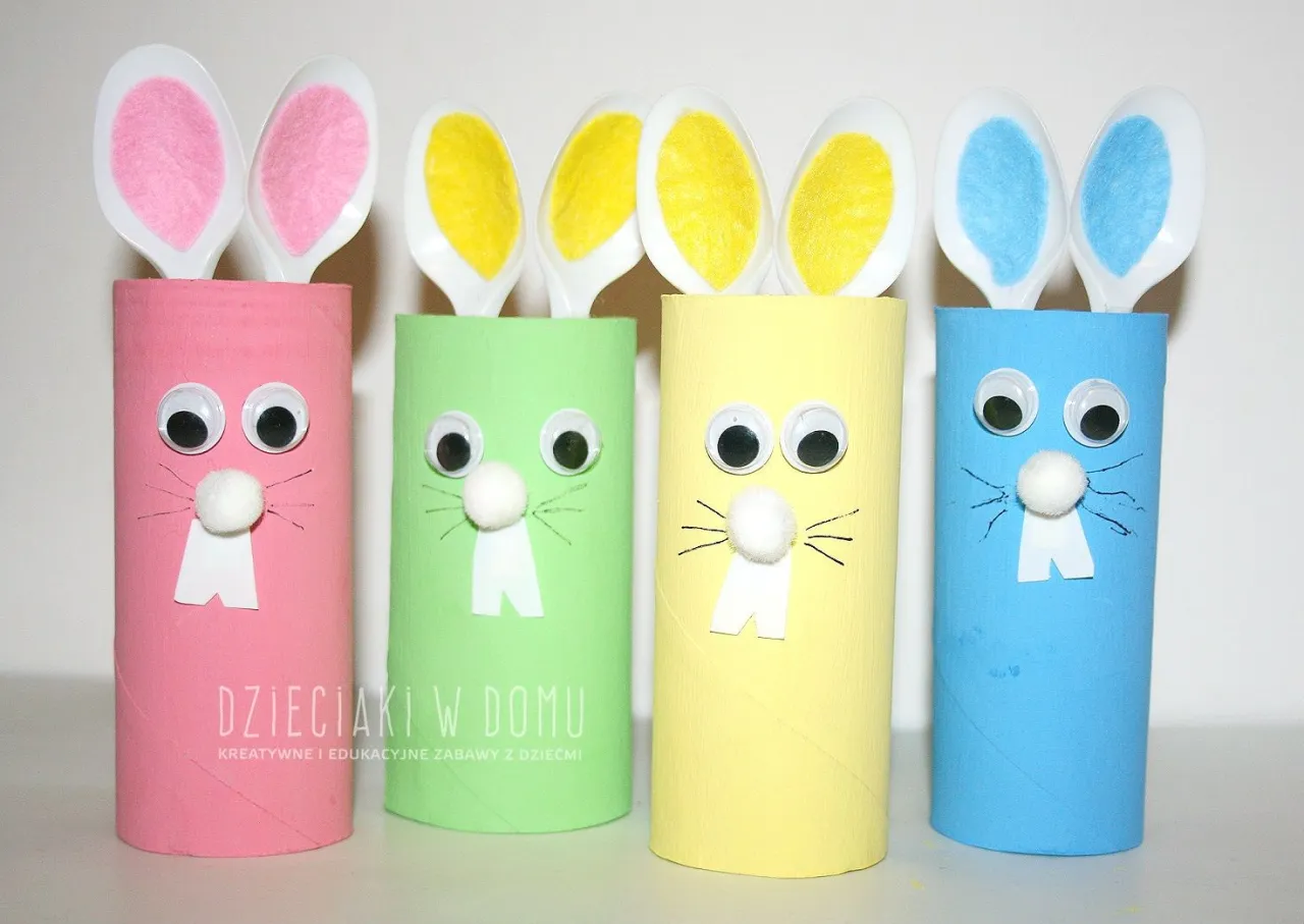 ozdoby wielkanocne zrolek po papierze toaletowym