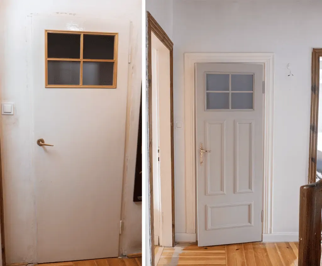 stare odnowione drzwi vs nowe drzwi