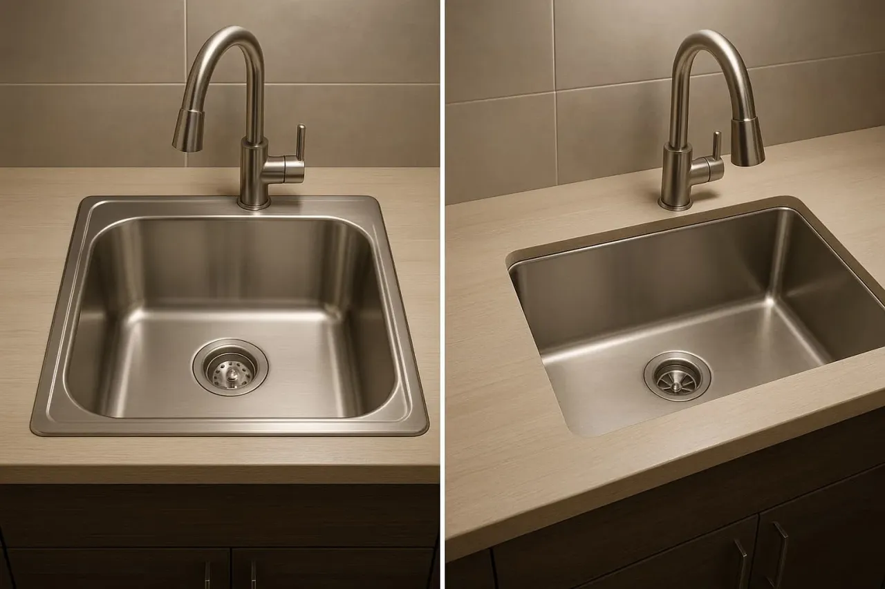 Montaż zlewozmywaka wpuszczany podwieszany