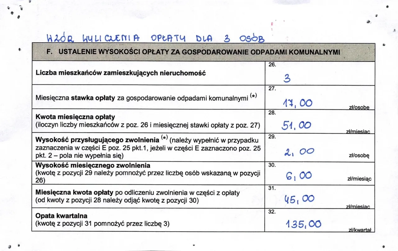 Deklaracja śmieciowa jak wypełnić
