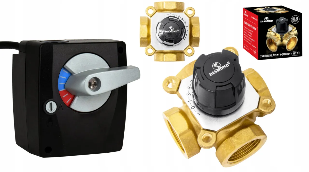 Montaż mechaniczny siłownika na zaworze mieszającym