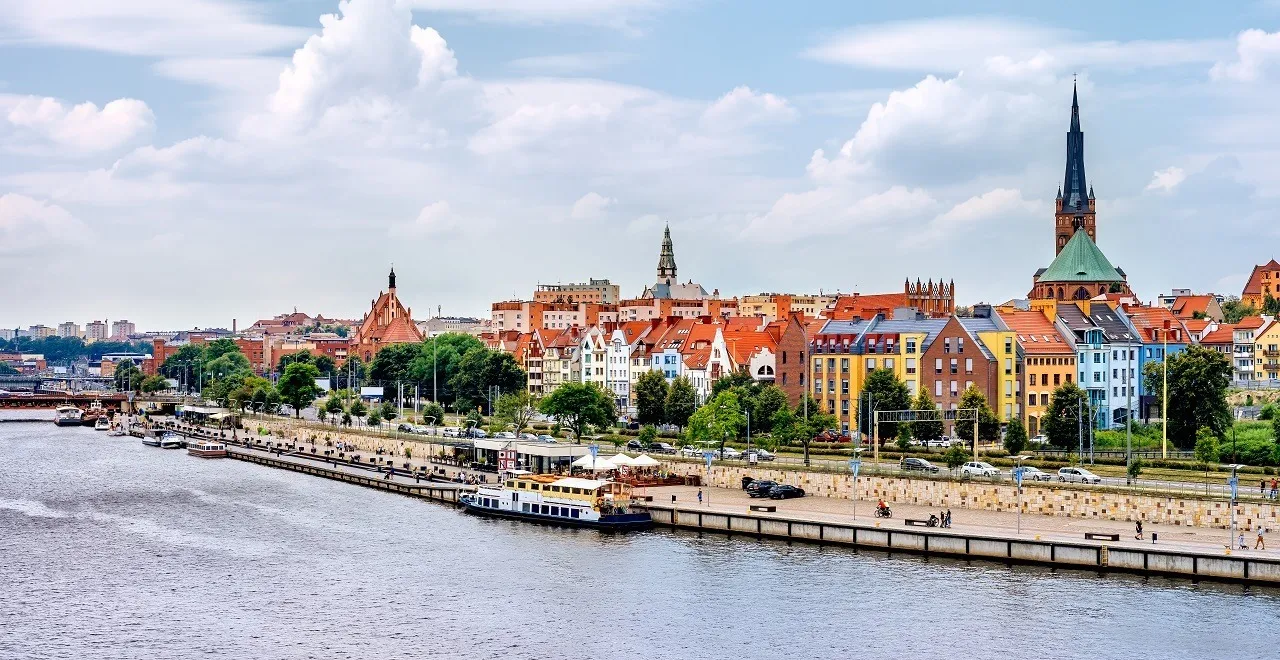 Wały Chrobrego panorama Szczecin