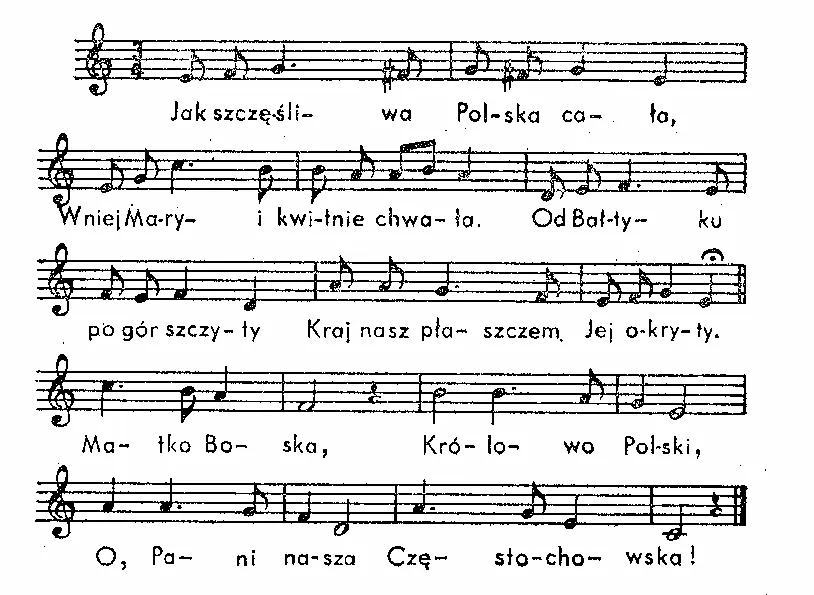 Nuty Jak szczęśliwa Polska cała na keyboard