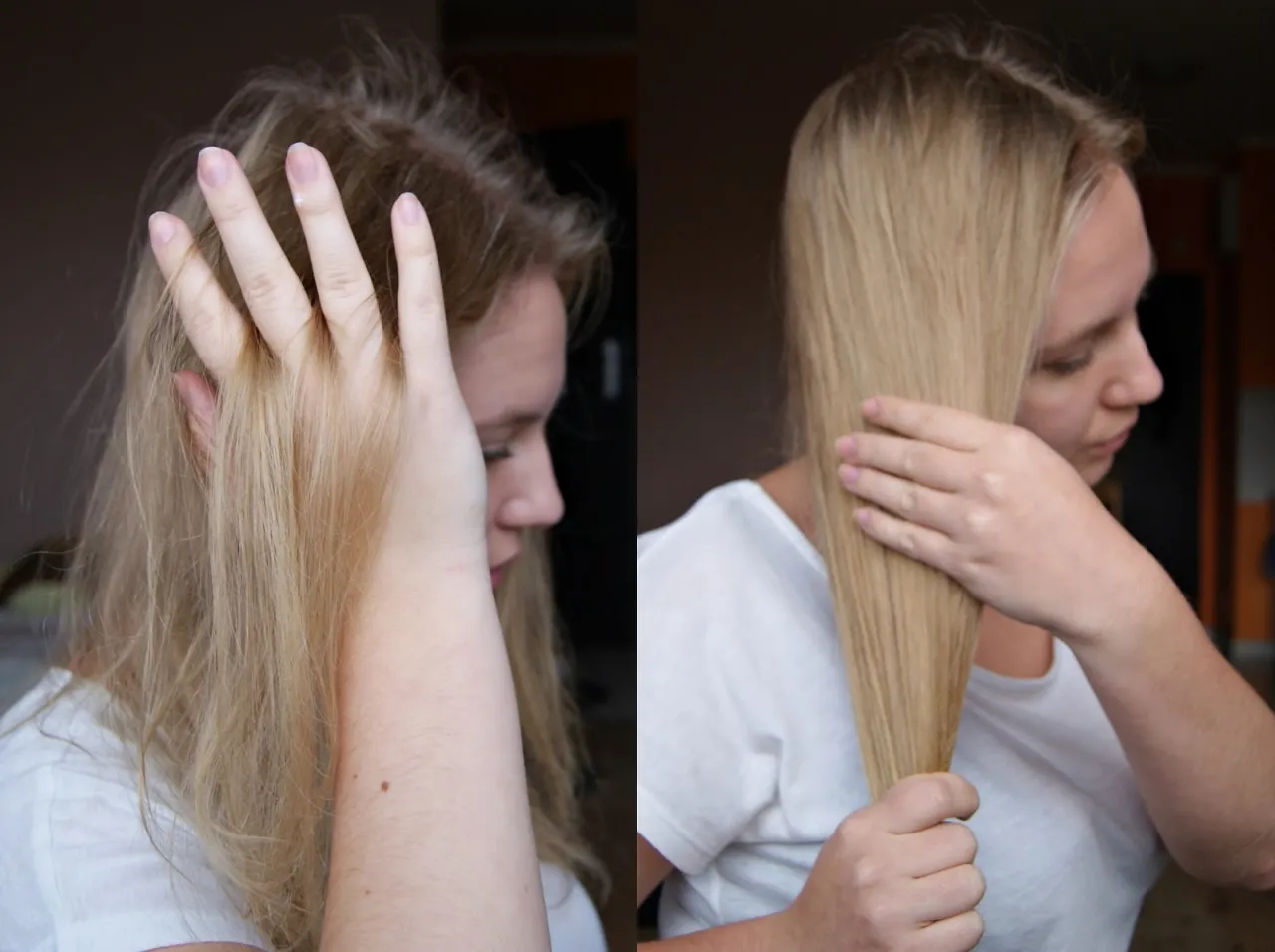 włosy przed i po krem nivea