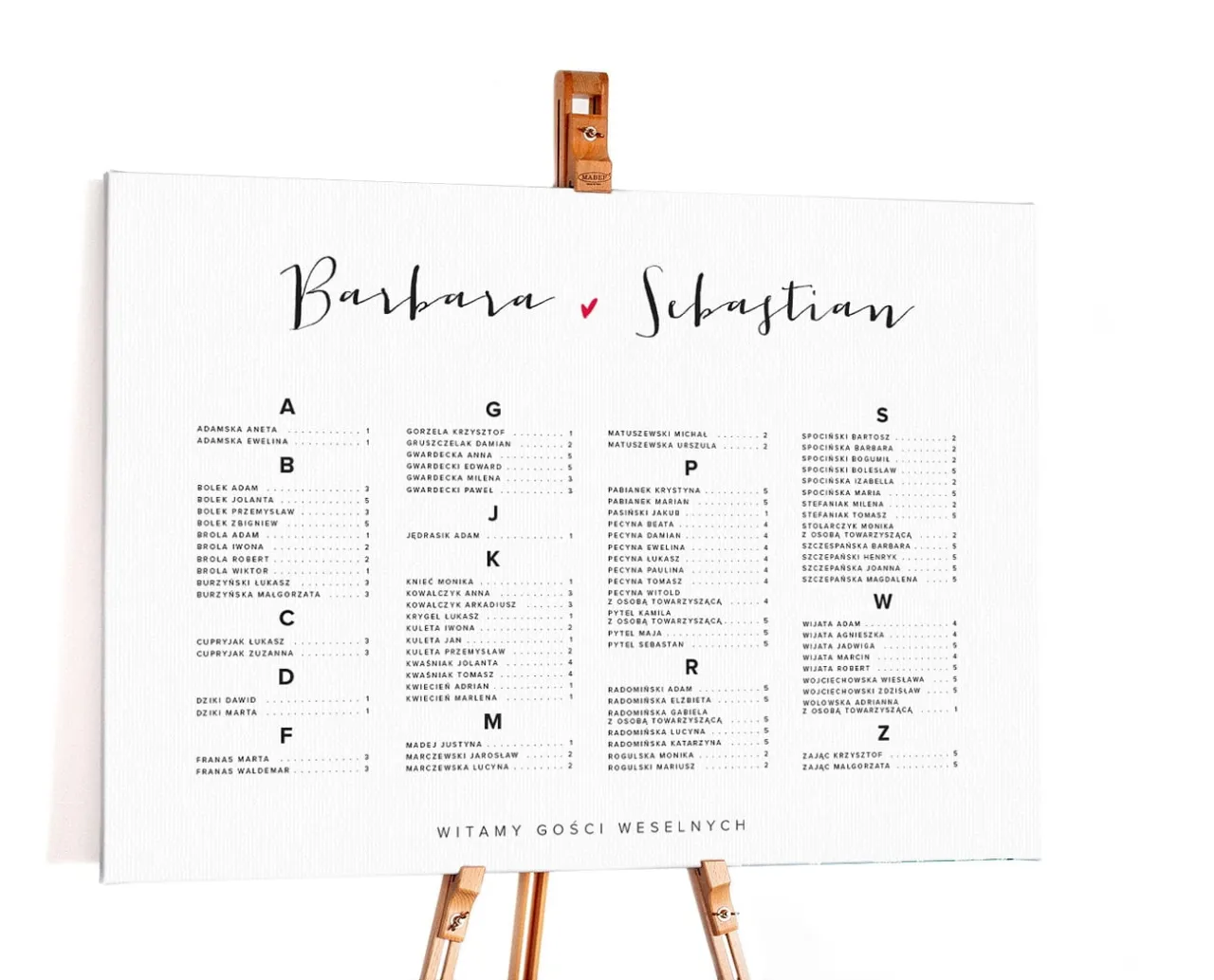Układy stoł&oacute;w na wesele, plan usadzenia gości