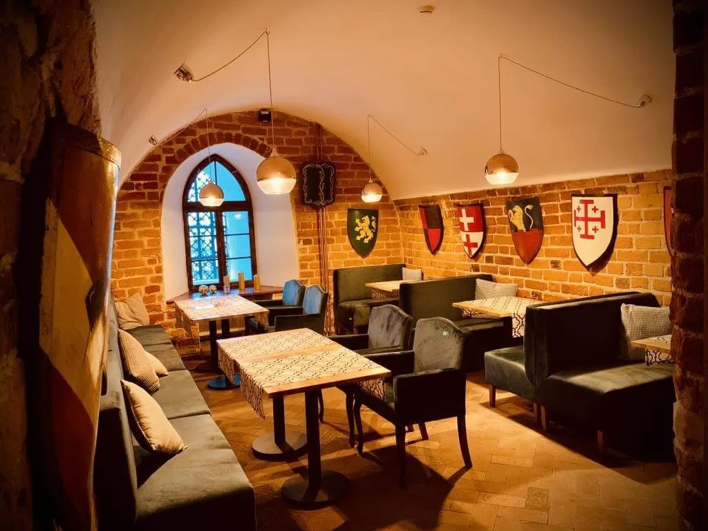 wnętrze restauracji na Zamku w Nidzicy