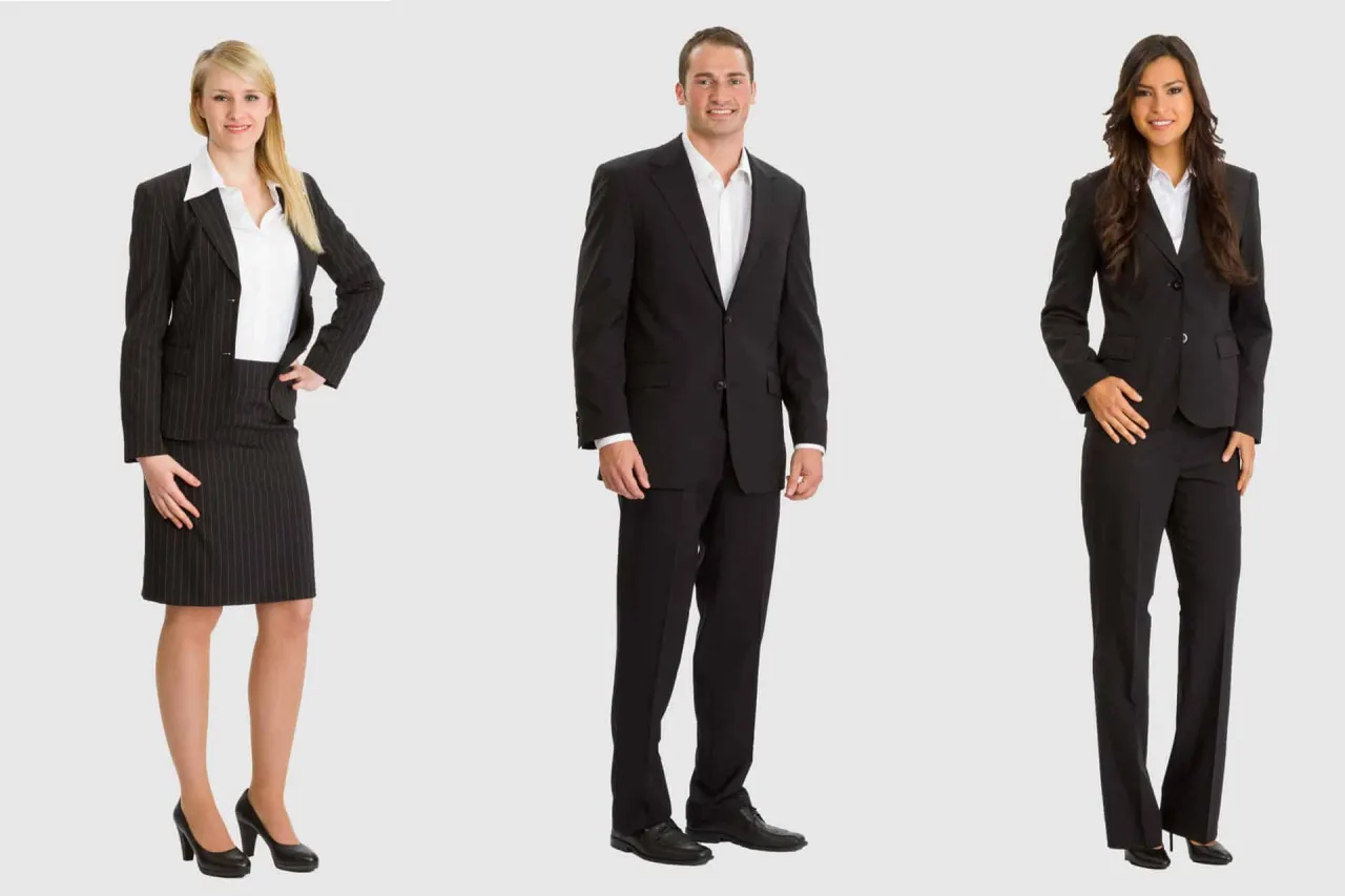 Dunkelblau schwarze Business Outfit Damen