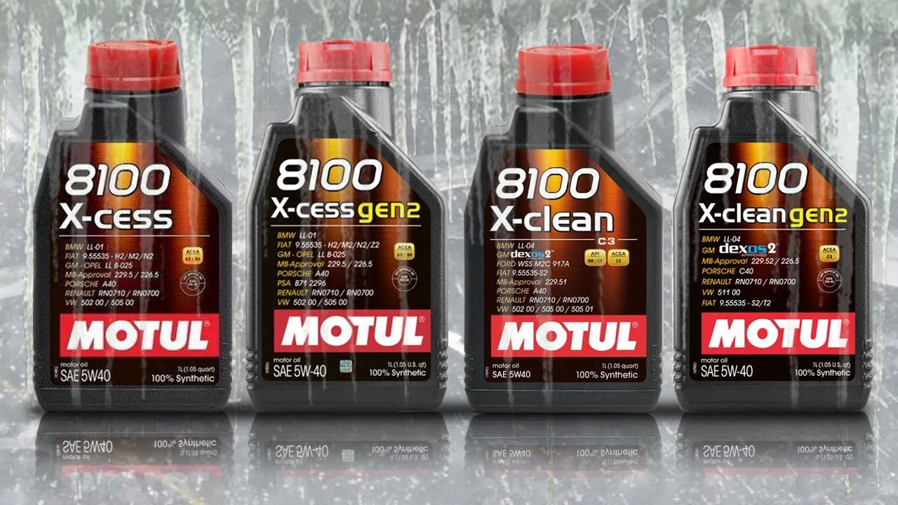 Motul 8100 X-cess vs X-clean 5W40 opakowania
