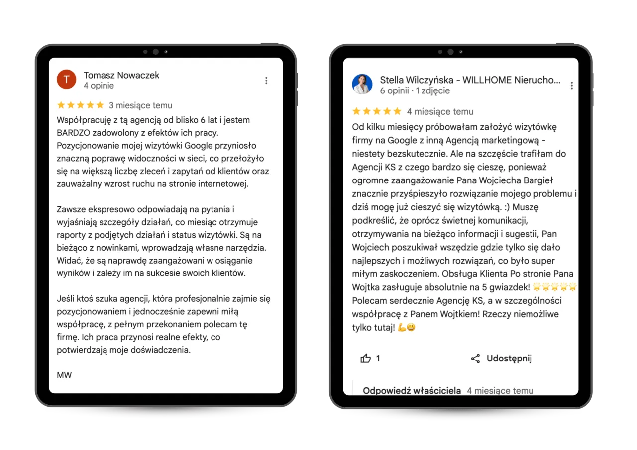 przykładowa pozytywna opinia google maps