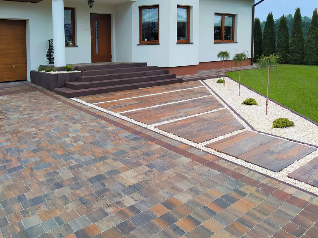 modne kolory kostki brukowej na podjazd