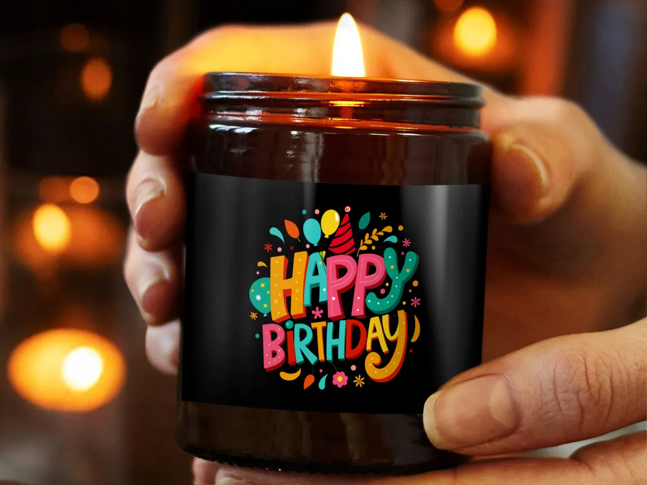 Mężczyzna 40 lat z uśmiechem, otrzymujący prezent, szczęśliwy