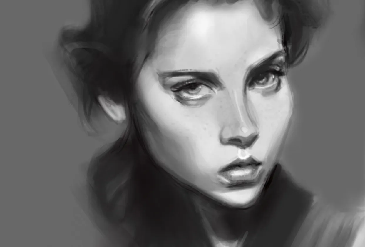 Digital painting portrait tutorial Photoshop