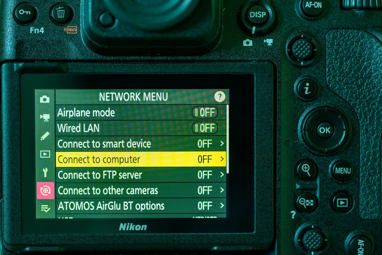Nikon Wireless Transmitter Utility interfejs