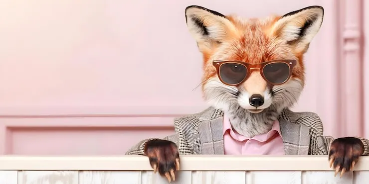 lis w okularach przeciwsłonecznych śmieszny