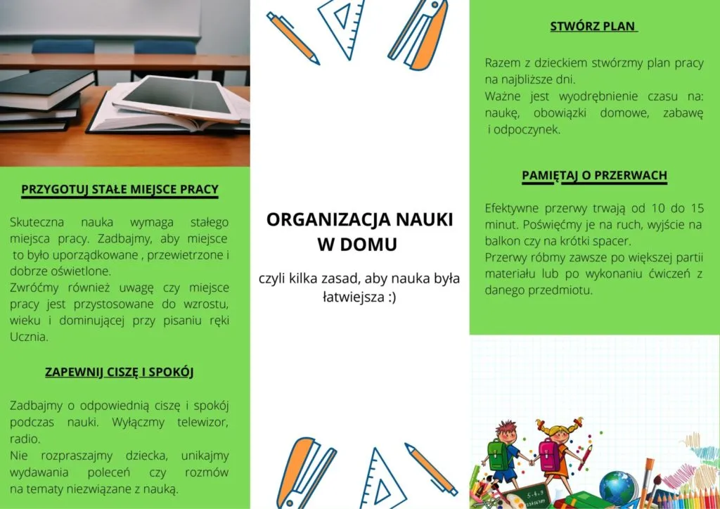 Organizacja nauki w domu