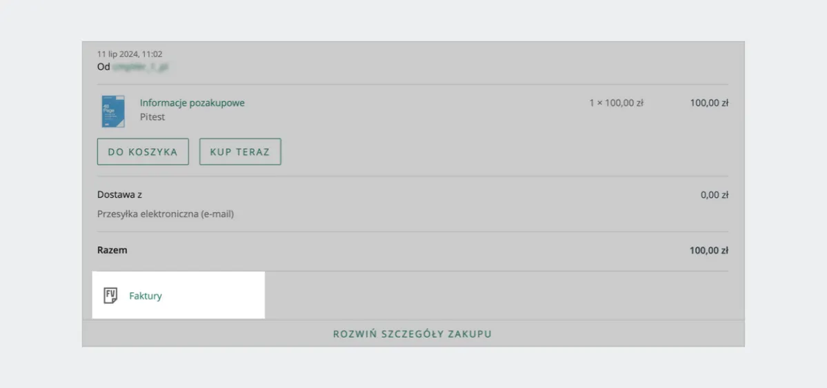 Allegro moje zakupy szczeg&oacute;ły zam&oacute;wienia faktura