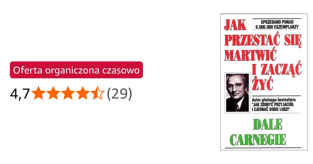 Dale Carnegie książka Jak przestać się martwić i zacząć żyć okładka