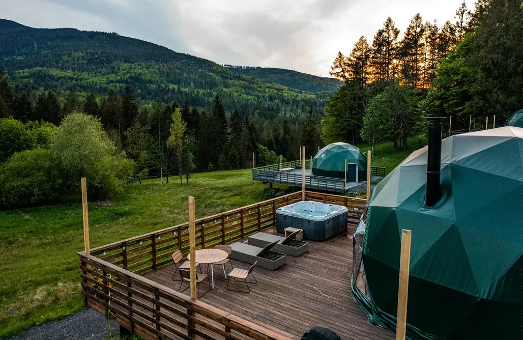 domki bieszczady widok na g&oacute;ry kominek