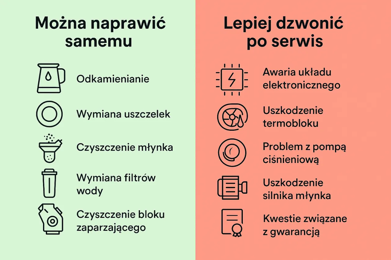 Zakamieniony ekspres do kawy objawy