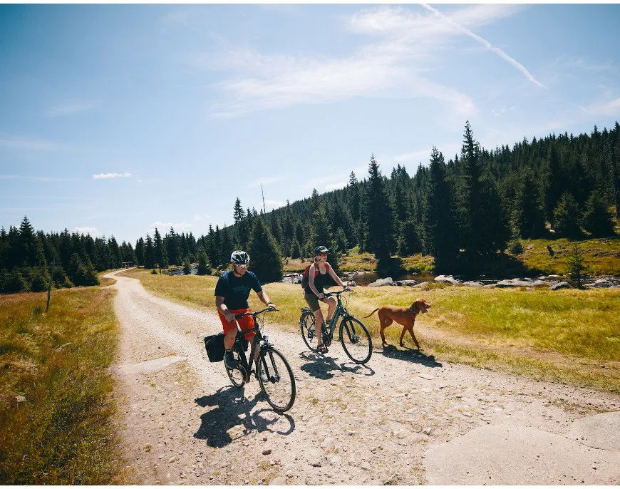 rowerzysta trekkingowy w trasie