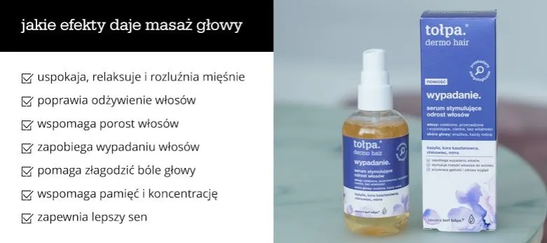 masaż sk&oacute;ry głowy wcierka