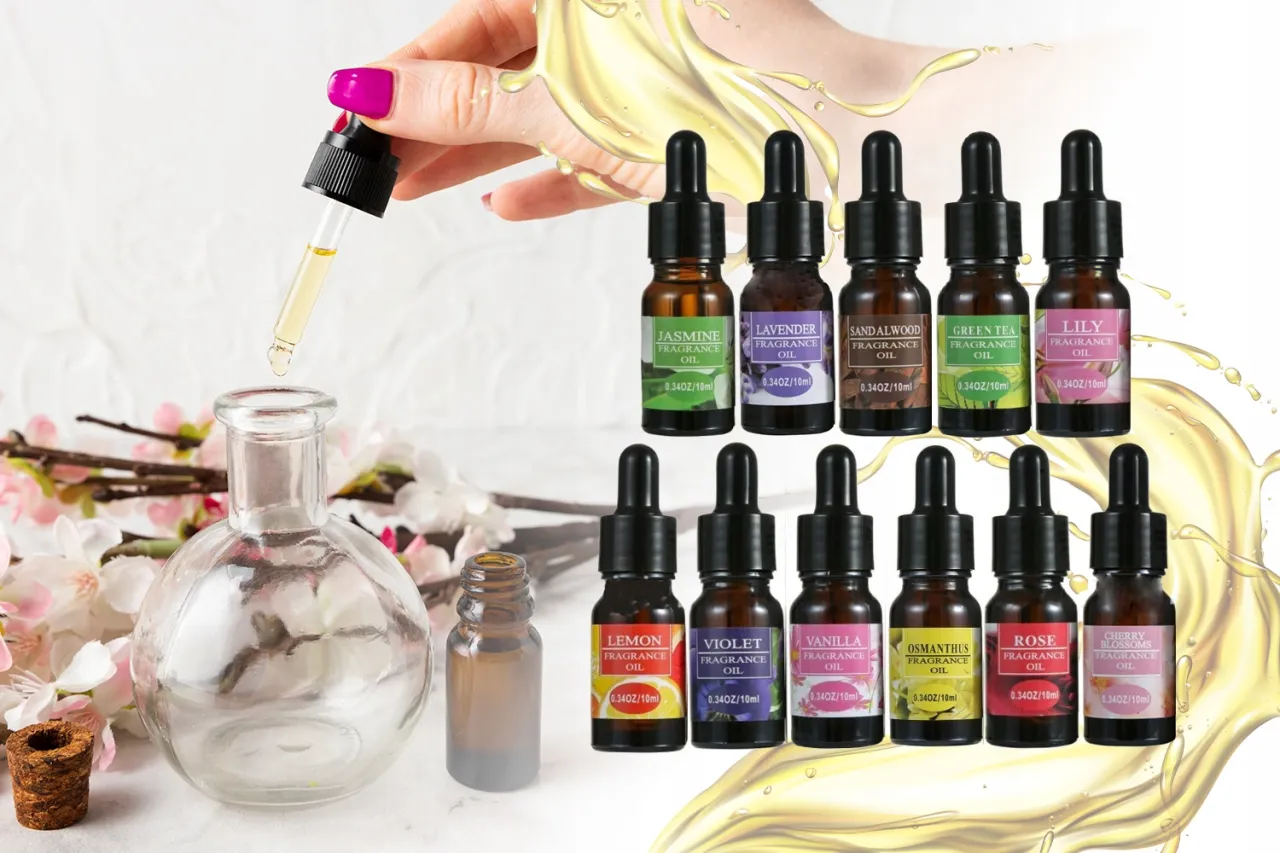 różne rodzaje olejków eterycznych buteleczki
