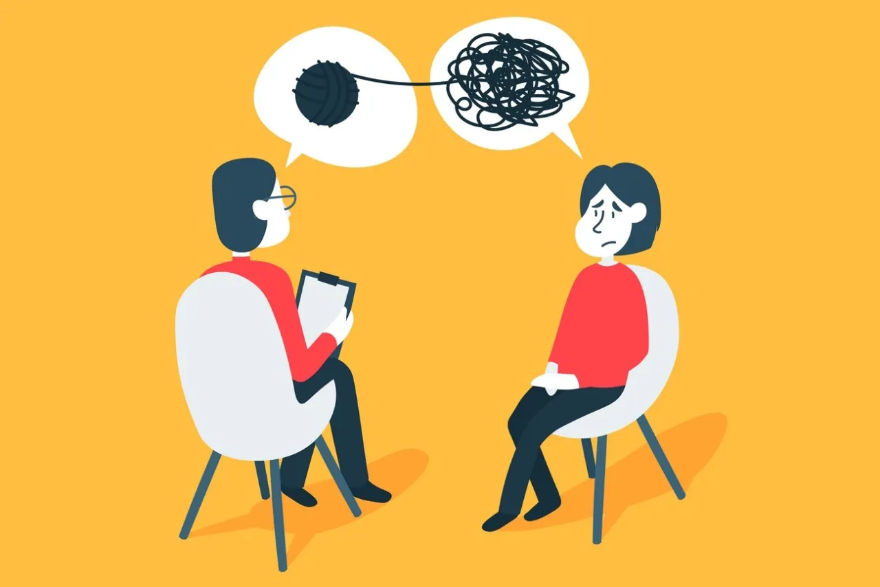 empatyczny psychoterapeuta rozmawiający z pacjentem