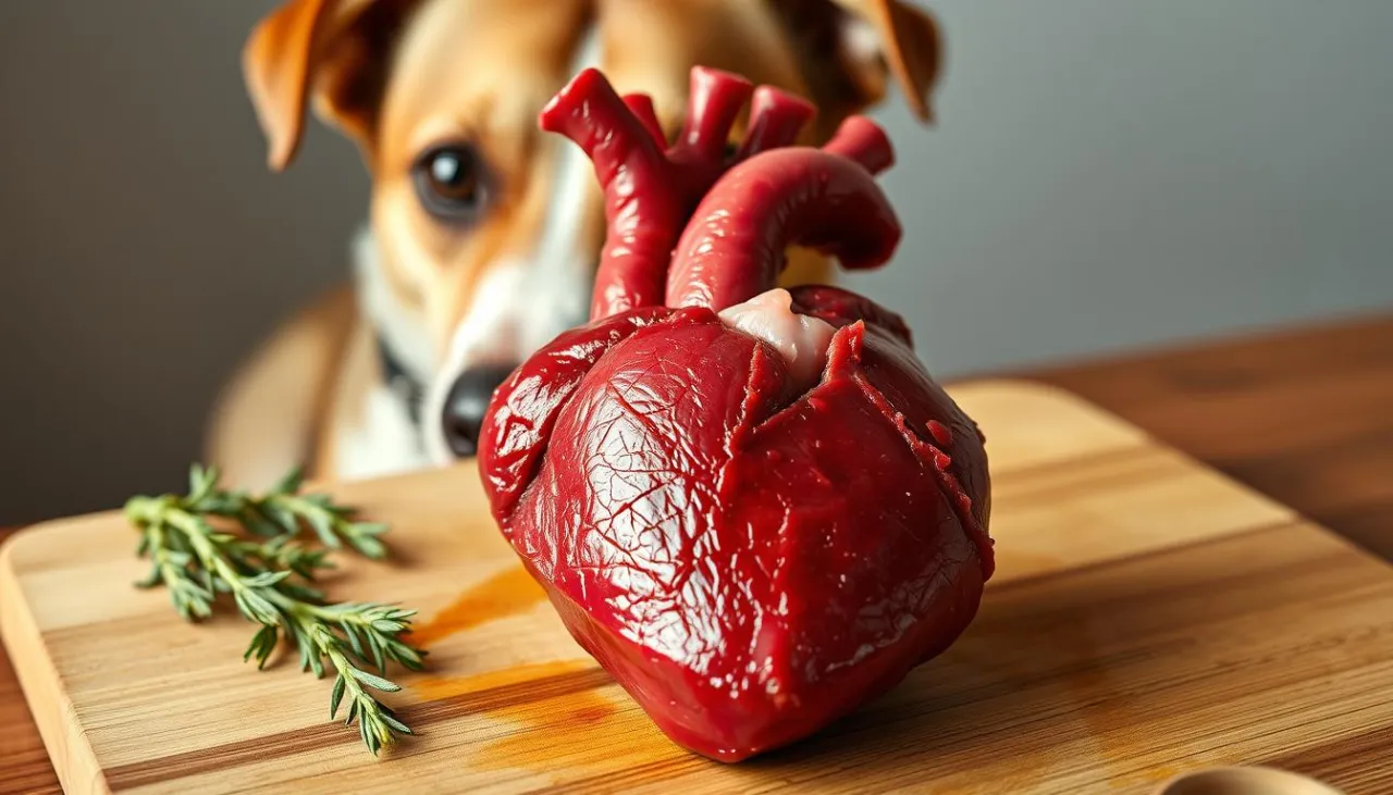 Pies je serca drobiowe