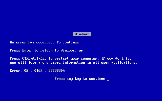 Blue Screen of Death Windows 10