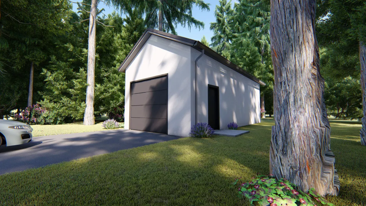 przykładowy garaż blaszany na zgłoszenie do 35m2