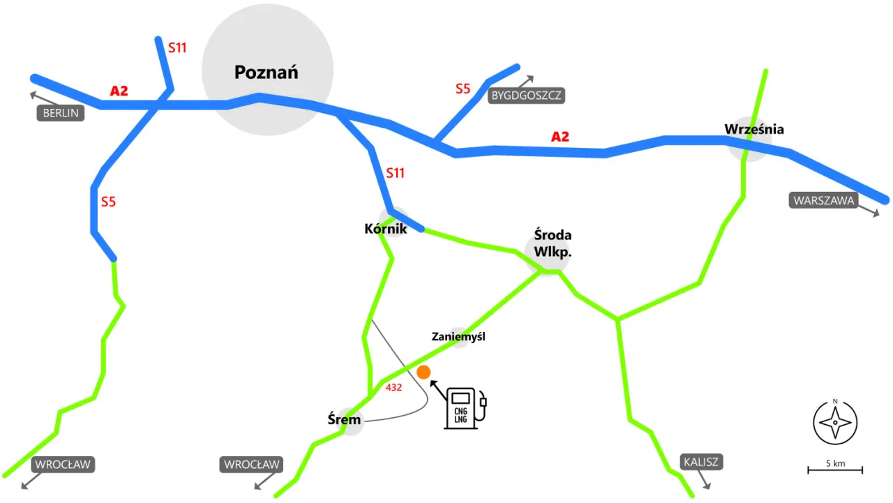 Mapa stacji CNG w Polsce 2026