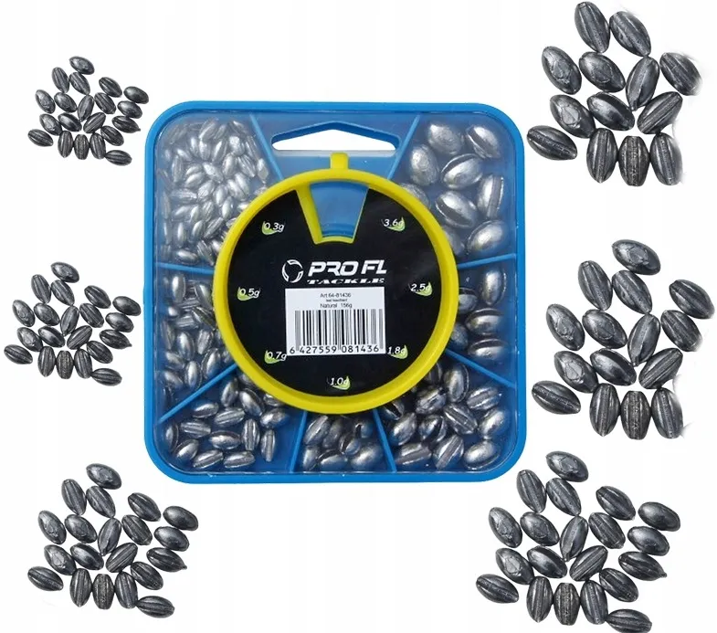 różne typy śrucin wędkarskich