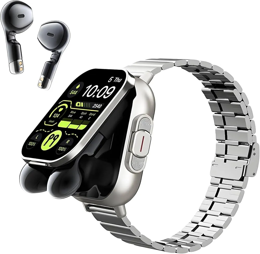 iPhone połączony z różnymi akcesoriami bluetooth, słuchawki, smartwatch, głośnik