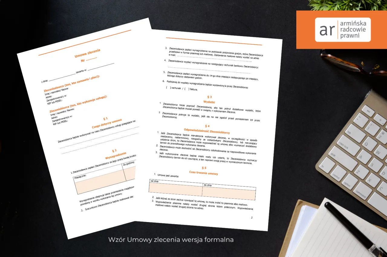 Wypowiedzenie umowy zlecenie: dokument zawiera wzór umowy, który pomoże Ci w jej rozwiązaniu.