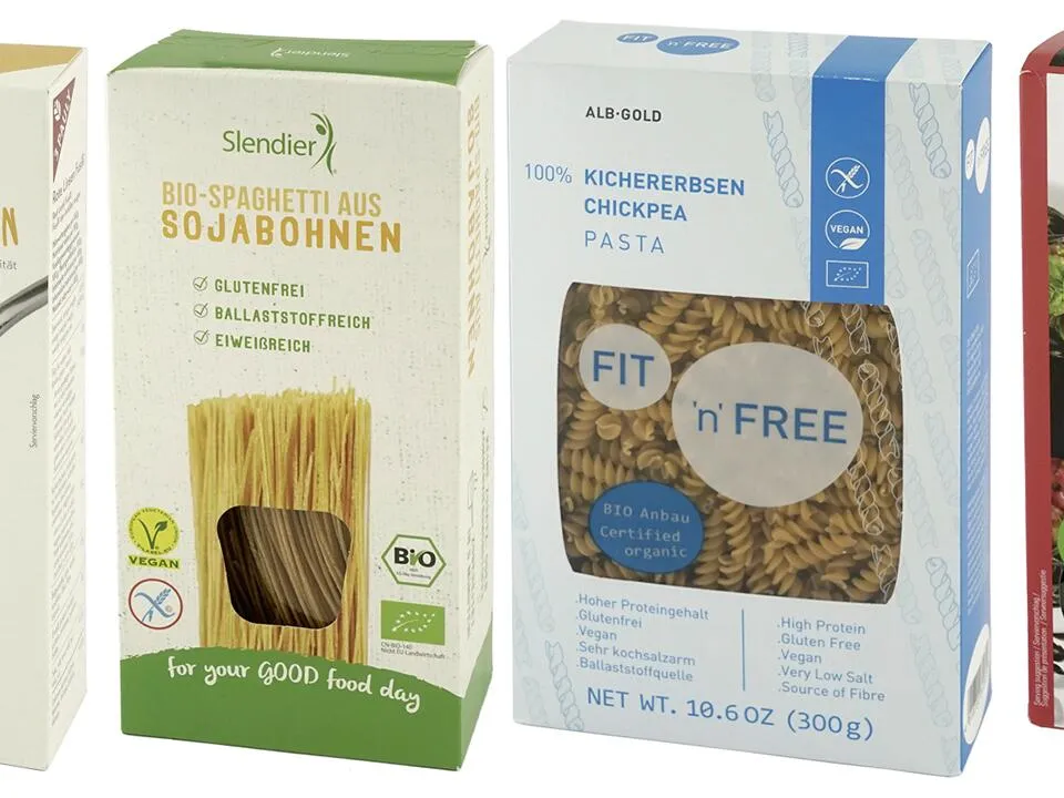 Alternative Nudelsorten wie Linsen- und Kichererbsennudeln