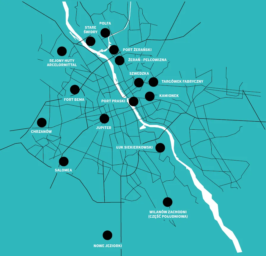 mapa warszawy dzielnice osiedla