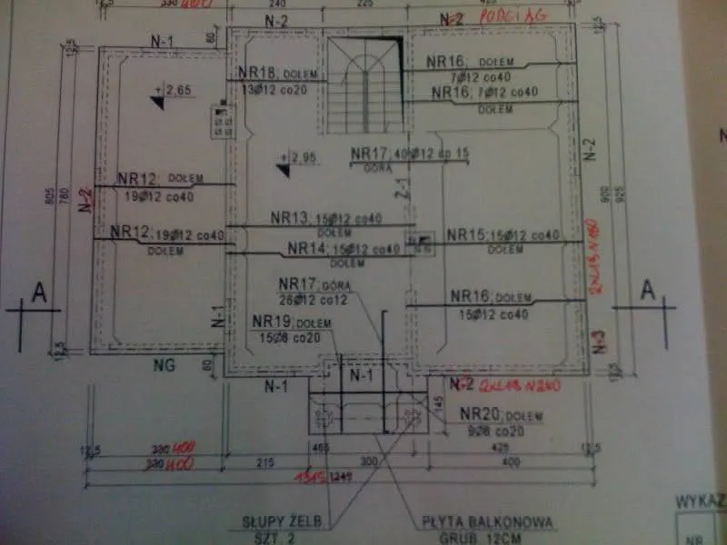 schemat pracy balkonu wspornikowego z siłami