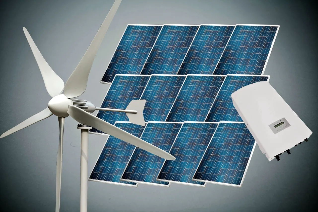 komponenty systemu hybrydowego wiatrowo-fotowoltaicznego