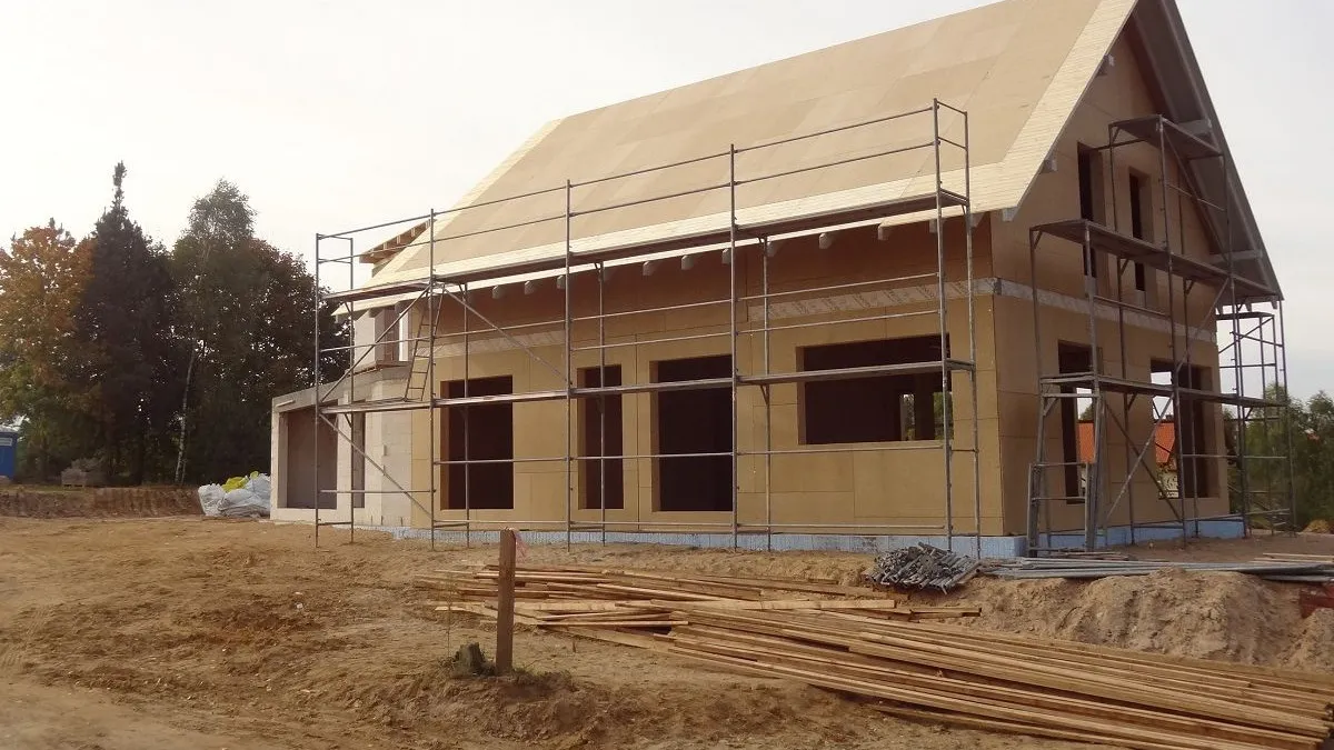 dom energooszczędny drewniany murowany